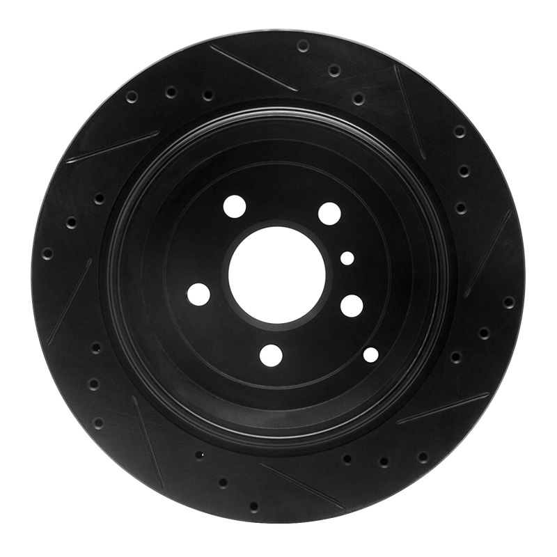 Mercedes-Benz ML350 Brake Rotor (1) - Rear Left - R1 Concepts - Drilled & Slotted - Black - `06-`12